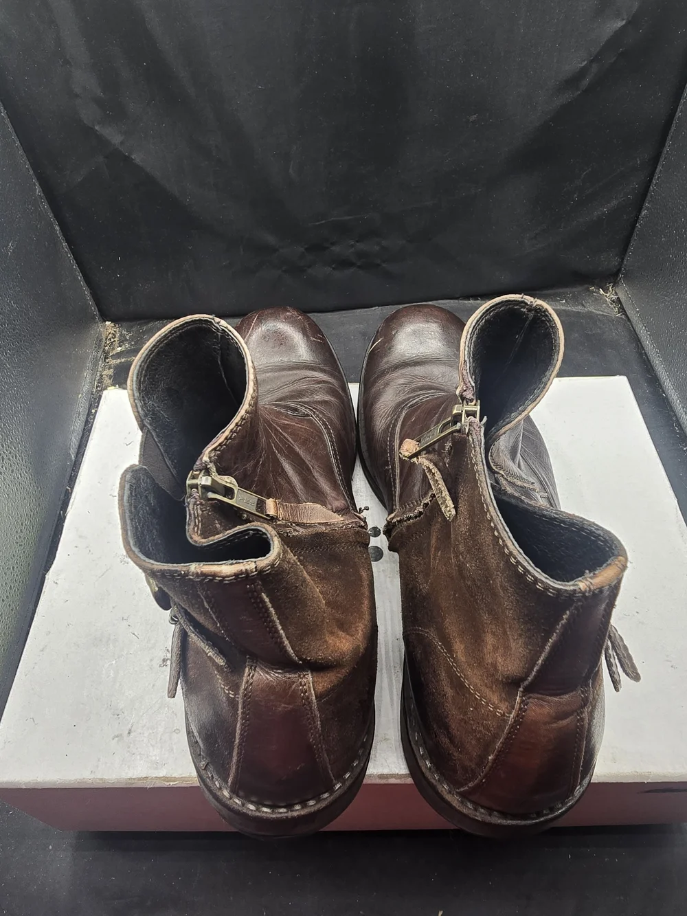 Men's Brown Leather Chukka Boots with Side Zip